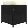 Set Divani da Giardino 5 pz con Cuscini in Polyrattan Nero