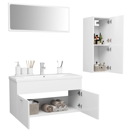 Set Mobili da Bagno Bianco in Truciolato