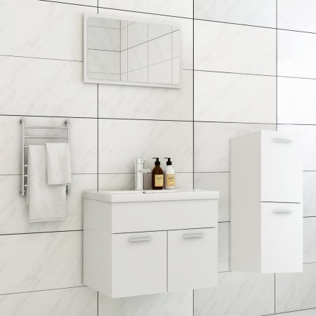 Set Mobili da Bagno Bianco in Truciolato