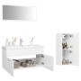 Set Mobili da Bagno Bianco Lucido in Legno Multistrato