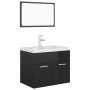 Set Mobili da Bagno Nero Lucido in Truciolato