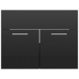 Set Mobili da Bagno Nero Lucido in Truciolato