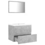 Set Mobili da Bagno Grigio Cemento in Truciolato