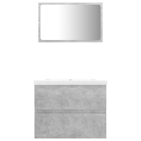 Set Mobili da Bagno Grigio Cemento in Truciolato