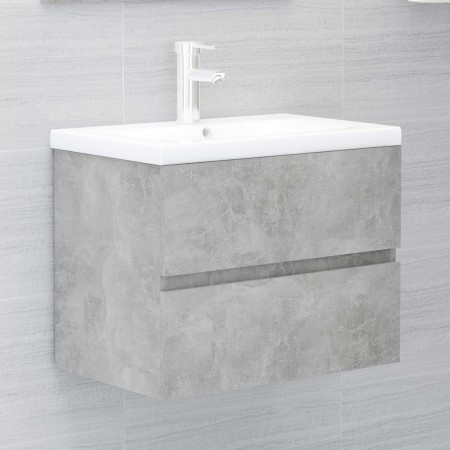 Set Mobili da Bagno Grigio Cemento in Truciolato