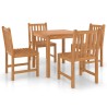 Set da Pranzo per Esterni 5 pz in Legno Massello di Teak