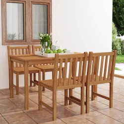 Set da Pranzo per Esterni 5 pz in Legno Massello di Teak