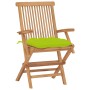 Sedie Giardino con Cuscini Verde Chiaro 8pz Legno Massello Teak