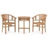 Set da Pranzo da Giardino 3 pz in Legno Massello di Teak