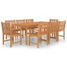 Set da Pranzo per Esterni 9 pz in Legno Massello di Teak