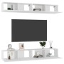 Mobili Porta TV 4 pz Bianchi 100x30x30 cm in Legno Multistrato