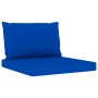 Set Salotto Giardino con Cuscini Blu 6pz Legno Pino Impregnato