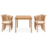 Set da Pranzo da Giardino 5 pz con Cuscini in Massello di Teak