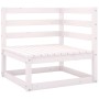 Set Divani da Giardino 13 pz Bianco in Legno Massello di Pino