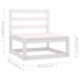 Set Divani da Giardino 13 pz Bianco in Legno Massello di Pino