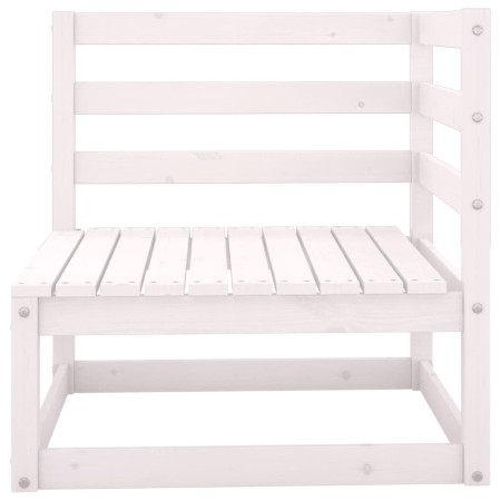 Set Divani da Giardino 5 pz Bianco in Legno Massello di Pino