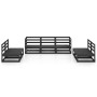 Set Divani da Giardino 7 pz Nero in Legno Massello di Pino