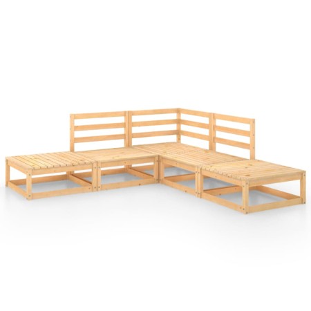 Set Divani da Giardino 5 pz in Legno Massello di Pino