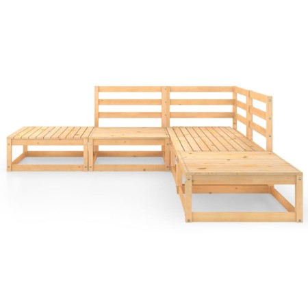 Set Divani da Giardino 5 pz in Legno Massello di Pino