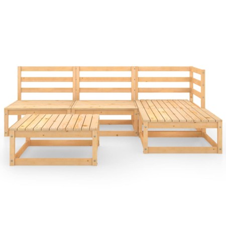 Set Divani da Giardino 5 pz in Legno Massello di Pino