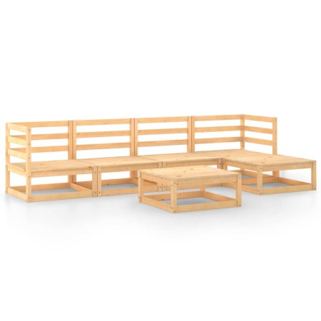 Set Divani da Giardino 6 pz in Legno Massello di Pino