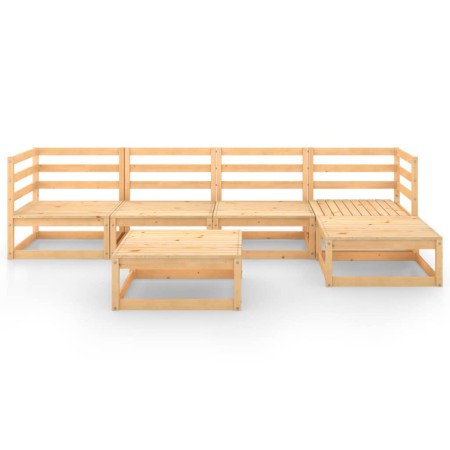 Set Divani da Giardino 6 pz in Legno Massello di Pino