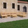 Set Divani da Giardino 9 pz in Legno Massello di Pino