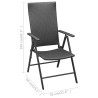 Set da Pranzo da Giardino 3 pz Nero