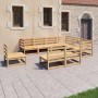 Set Divani da Giardino 9 pz in Legno Massello di Pino