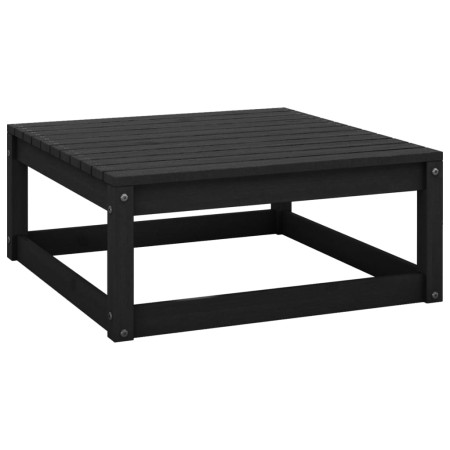 Set Divani da Giardino 10 pz Nero in Legno Massello di Pino