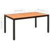 Set da Pranzo da Giardino 7 pz Nero e Marrone