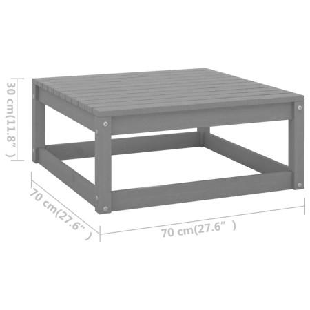 Set Divani da Giardino 12 pz Grigio in Legno Massello di Pino