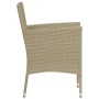 Set Mobili da Pranzo per Giardino 3 pz Beige