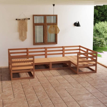 Set Divani da Giardino 6 pz in Legno Massello di Pino