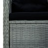 Set Pranzo da Giardino 9pz con Cuscini Polyrattan Grigio Chiaro