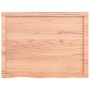 Piano Tavolo Marrone 80x60x(2-4) cm Massello Rovere Trattato