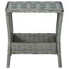 Set Divani da Giardino 3pz con Cuscini Polyrattan Grigio Chiaro