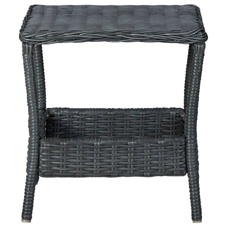 Set Divani da Giardino 3 pz con Cuscini Polyrattan Grigio Scuro