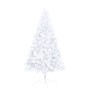 Set Albero Natale Artificiale a Metà LED Palline Bianco 210cm