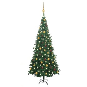 Albero di Natale Preilluminato con Palline 240 cm Verde