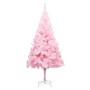 Albero di Natale Preilluminato con Palline Rosa 210 cm PVC