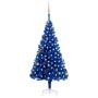 Albero di Natale Preilluminato con Palline Blu 180 cm PVC