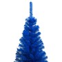 Albero di Natale Preilluminato con Palline Blu 180 cm PVC