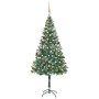 Albero di Natale Preilluminato con Palline e Pigne 180 cm