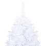 Albero di Natale Preilluminato con Palline Bianco 150 cm PVC