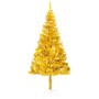 Albero di Natale Preilluminato con Palline Oro 210 cm PET