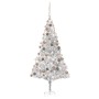 Albero di Natale Preilluminato con Palline Argento 240 cm PET