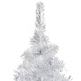 Albero di Natale Preilluminato con Palline Argento 240 cm PET