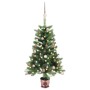 Albero di Natale Preilluminato con Palline Verde 90 cm