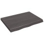 Piano Tavolo Marrone 80x60x(2-6) cm Rovere Massello Trattato